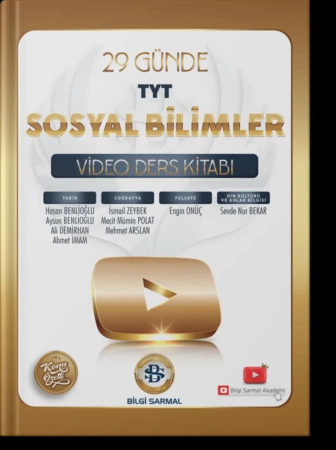 29 Günde TYT Sosyal Bilimler Video Ders Kitabı kapağı